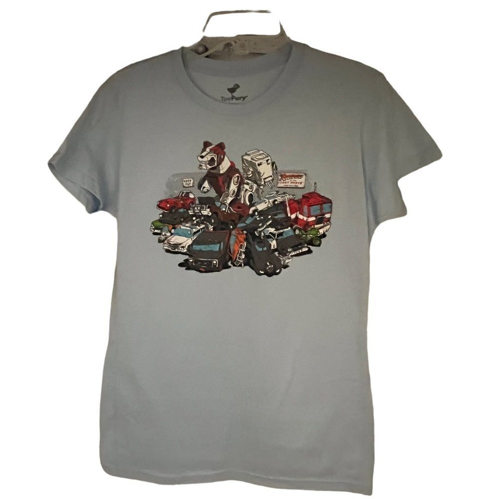 TeeFury Womens Juniors Blue Graphic Transformers Movie T-Shirt 2XL Stretch New
